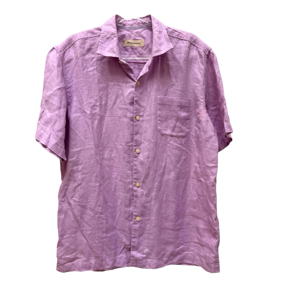 Tommy Bahama 100% Linen Textured Weave Shirt Tropical Coastal Island Vacation
